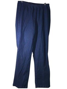 Womens Denim 24 Blue Elastic Waist Pull-On Pants Size 18W